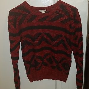 Red and black knitted sweater